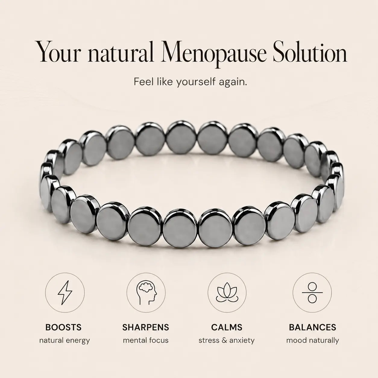 Haima Hematite Bracelet | Your Natural Menopause Solution